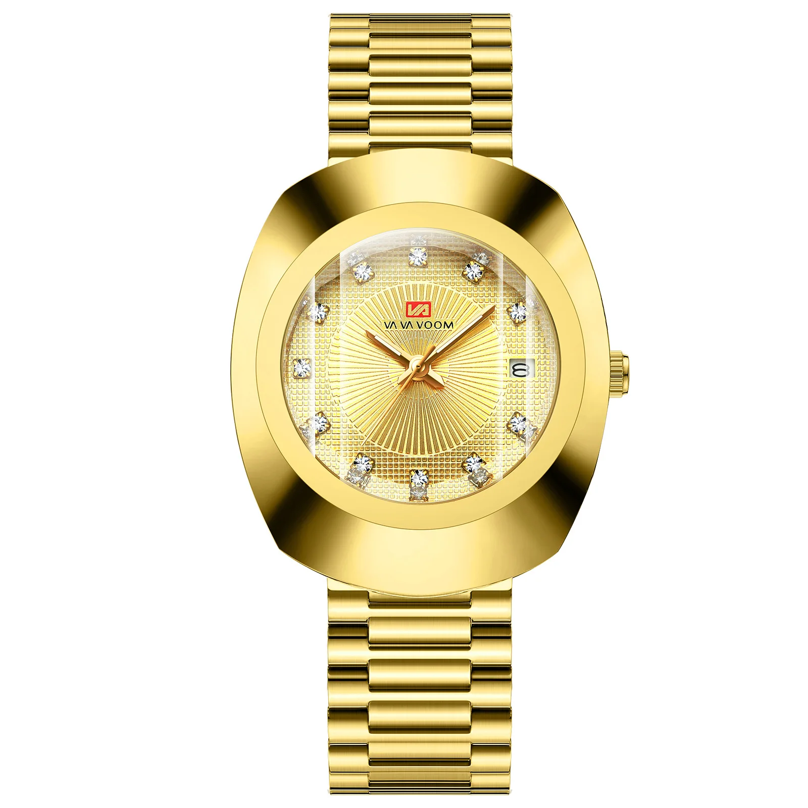 Popolare lusso oro diamante impermeabile business cinturino in acciaio orologi da donna da uomo ovale stile unisex coppia orologio al quarzo