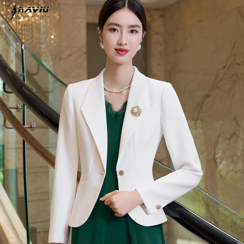 

NAVIU белая женская повседневная куртка модная осенняя Новое поступление с длинным рукавом элитный тонкий пиджак элегантное рабочее пальто для поездок на работу