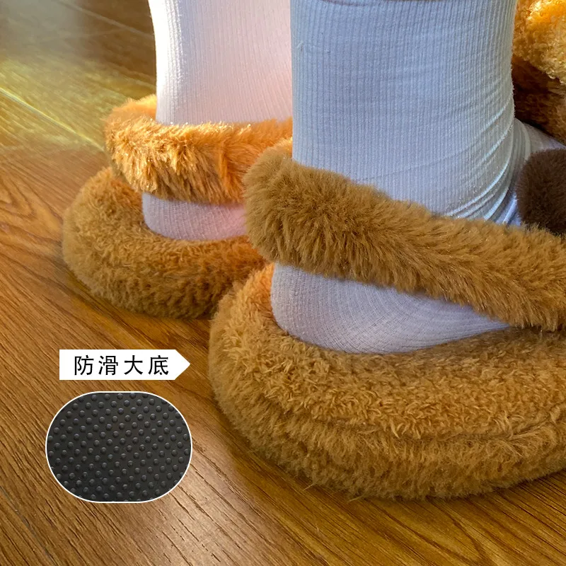 Kawaii Capybara Slippers Lovers Womens Man Bedroom At Home Warm Winter Shoes For Girls Boys Spring Autumn