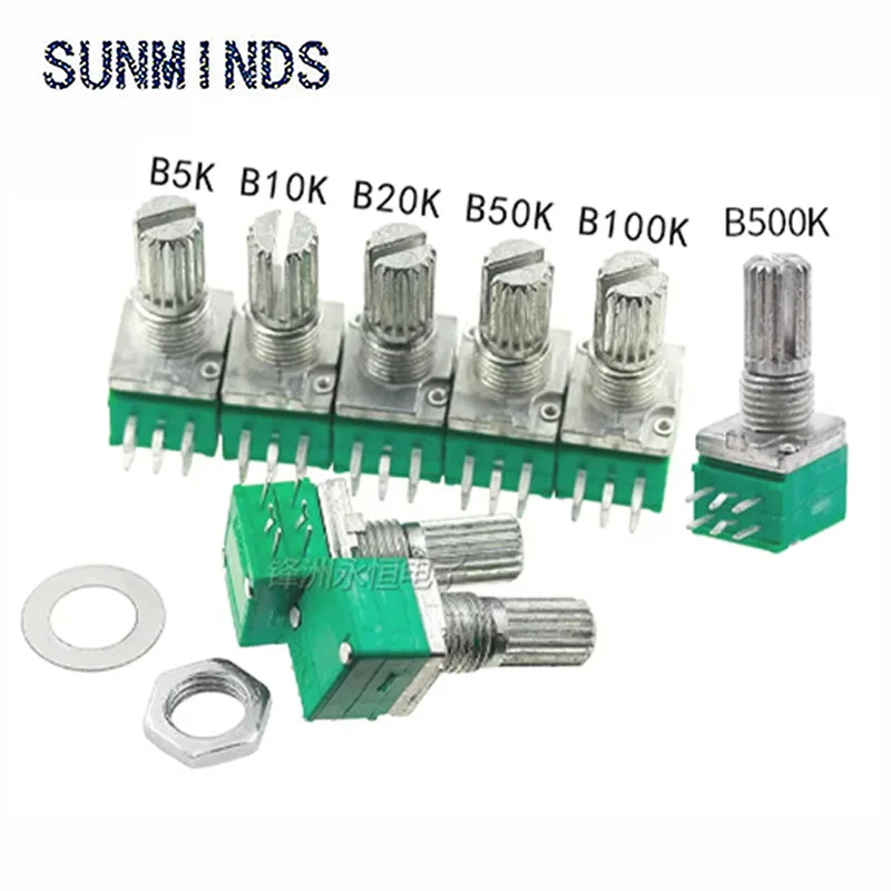 5PCS  RK097G  Double Potentiometer  B5K/10K/20K/50K/100K  6PIN  Audio Amplifier RK097N
