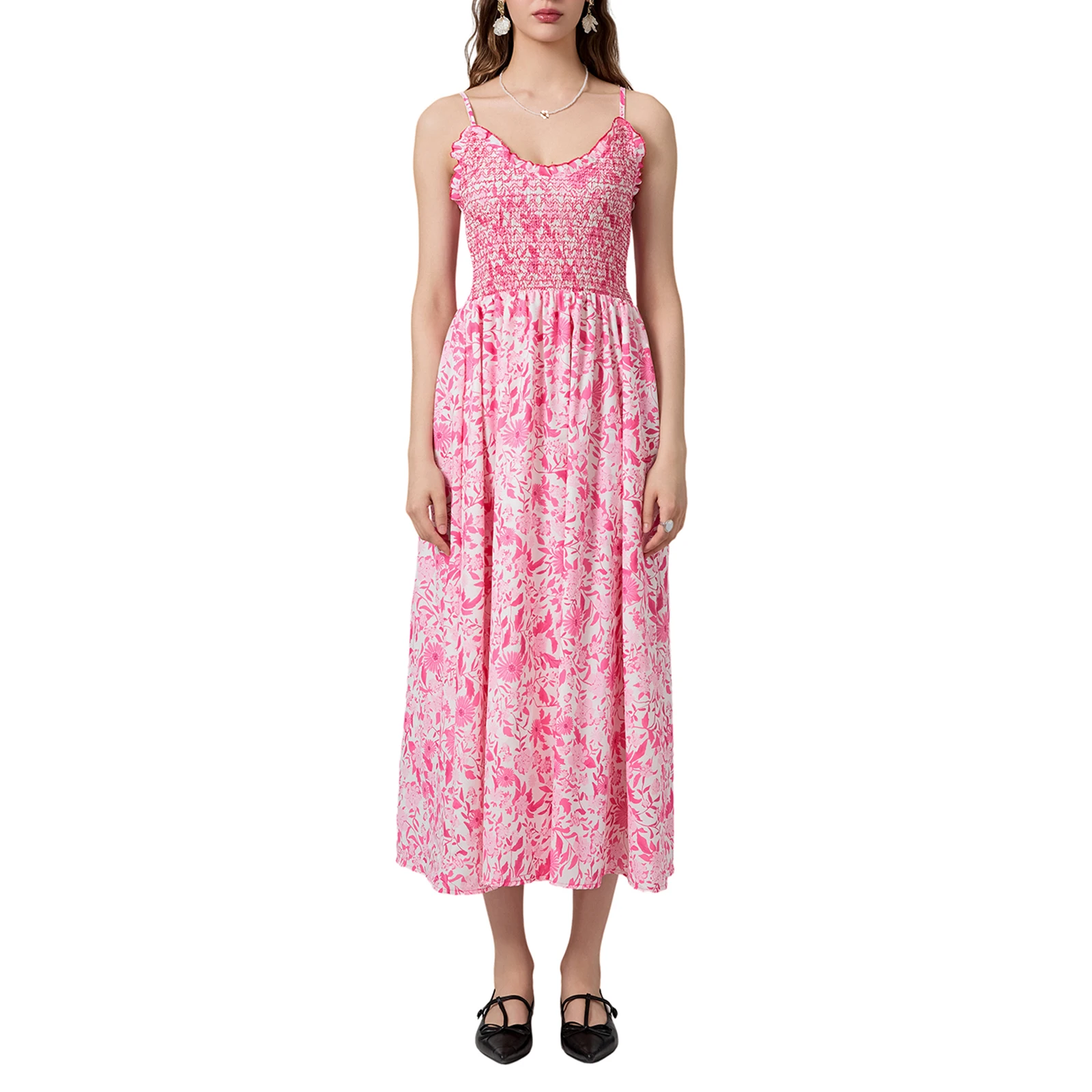 Vestido largo con tirantes finos para mujer, traje Floral con Espalda descubierta, moda de verano para fiesta de cóctel, novedad de 2024