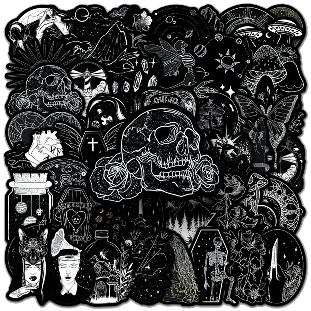 10/30/50pcs INS Artsy Goth Aesthetic Graffiti Sticker Decals Waterproof DIY Skateboard Laptop Motorcycle Vinyl Cool Sticker Pack