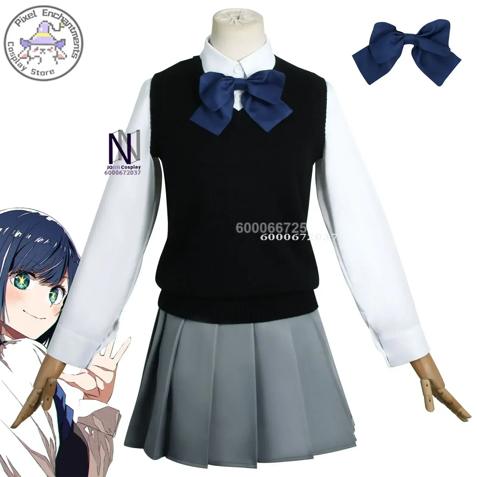 

Anime Oshi no Ko Kurokawa Akane Cosplay Costume School Girl Uniform Set Summer JK Shirt Skirt for Students Halloween Suits