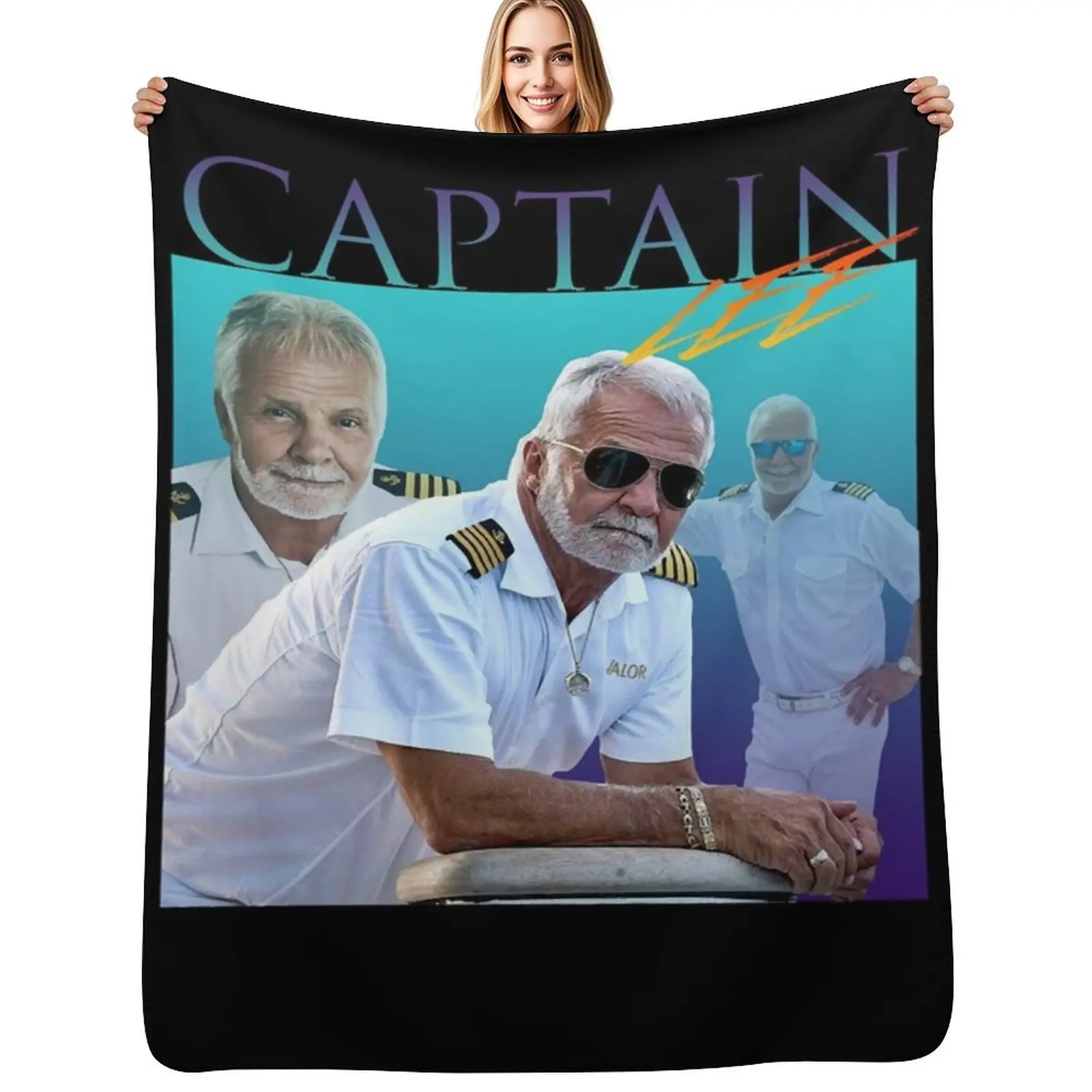 Captain Lee Retro inspired Throw Blanket wednesday Decoratives warm winter warm for winter Designers Thermal Blankets