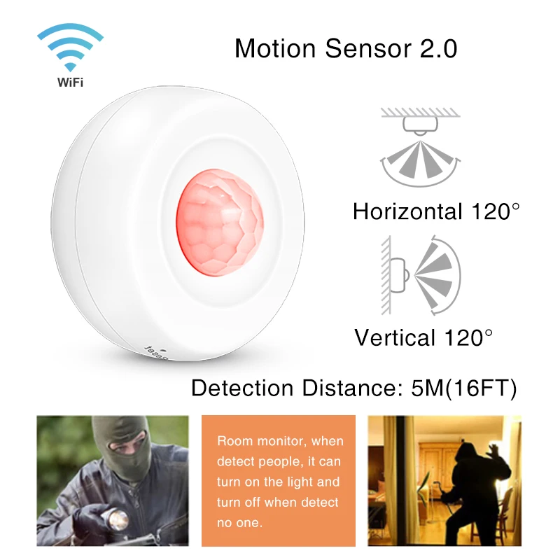 Tuya WiFi Light + PIR Motion Sensor Smart Home Infrared Passive Detector Smart Life App Support Alexa Google Home