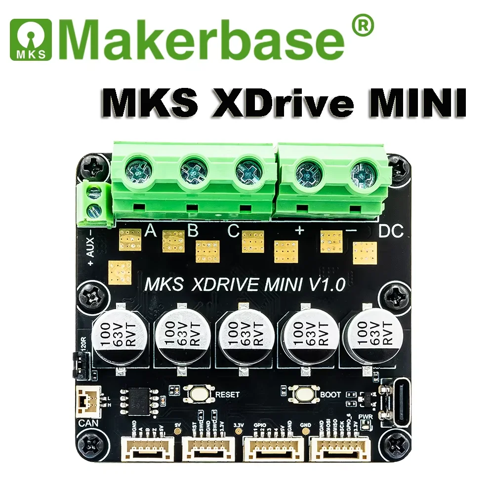 Makerbase MKS XRIVE MINI High-Precision Brushless Servo Motor Controller Based On ODrv V3.6 with AS5047P On Board