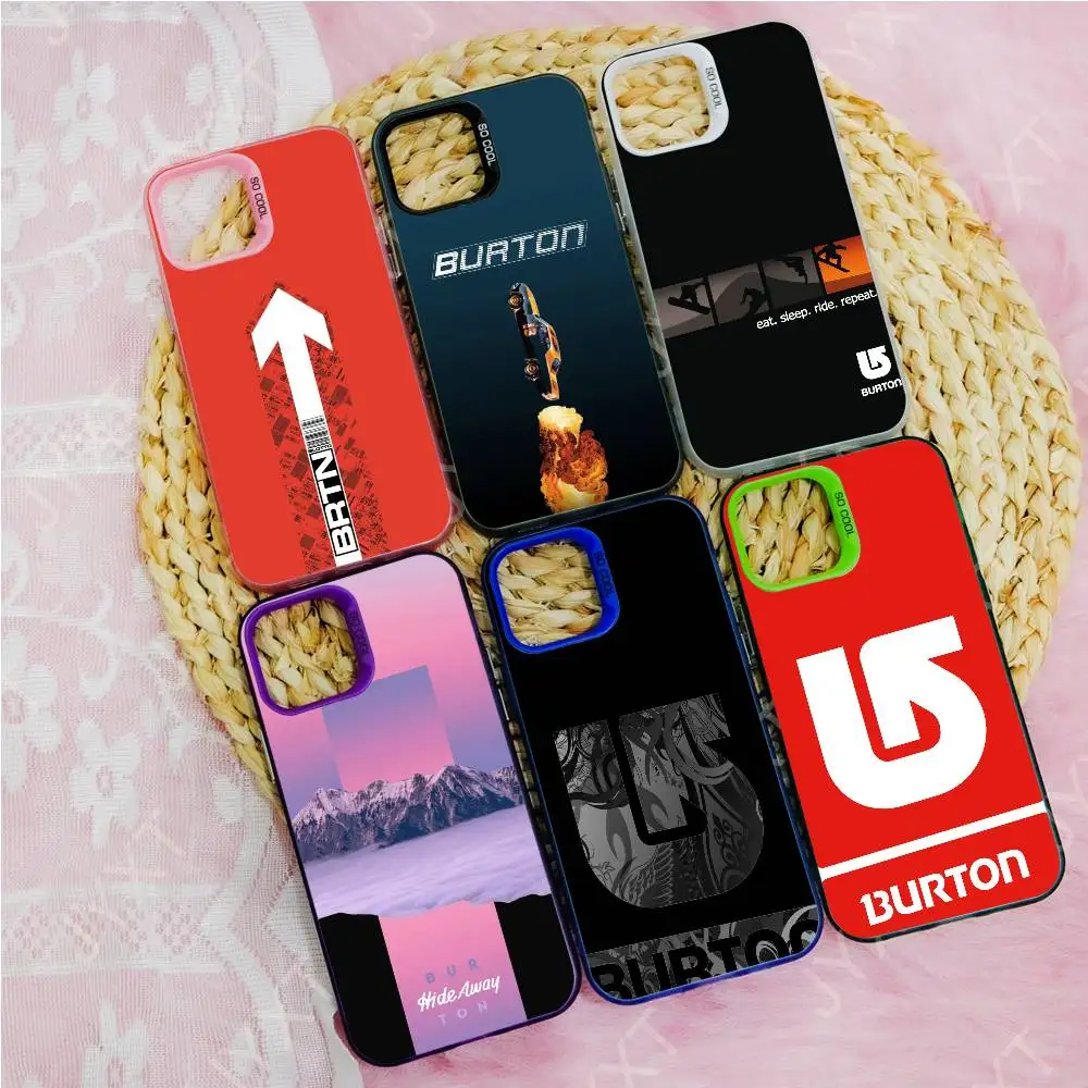 Funda de teléfono Burton de marca de esquí para Apple 11 12 13 14 15 16Pro Max Plus, funda protectora para teléfono chapada
