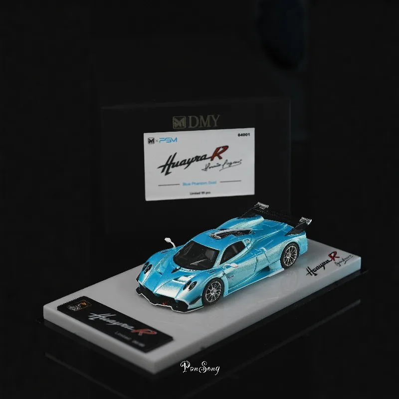 DMY&PSM 1:64 Pagani Huayra R gegoten simulatiehars automodel, kinderkamerdecoratie, verzamelbaar displayitem voor volwassenen.