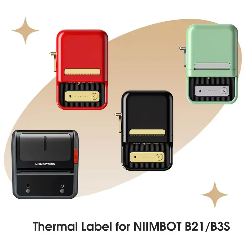 Niimbot B21 B1 B3S Printer Label Paper 5Roll White Sticker Print Papers Rolls Tear-proof Water Oil-proof Adhesive label sticker