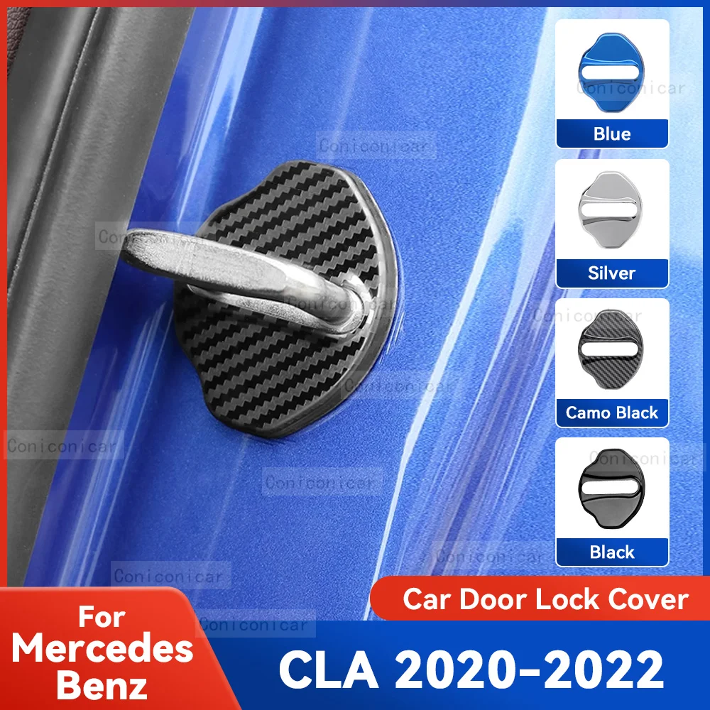 

Auto Car Door Lock Protect Cover Emblems Case Stainless Steel Decoration For Mercedes Benz CLA 2020 2021 2022 Accessories