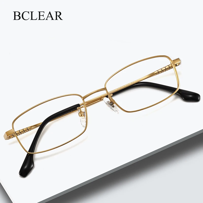 

BCLEAR Men Women Classic Square Glasses Optics Frame Luxury Small Face Prescription Quality Full Rim Optical Eyewear Titanium