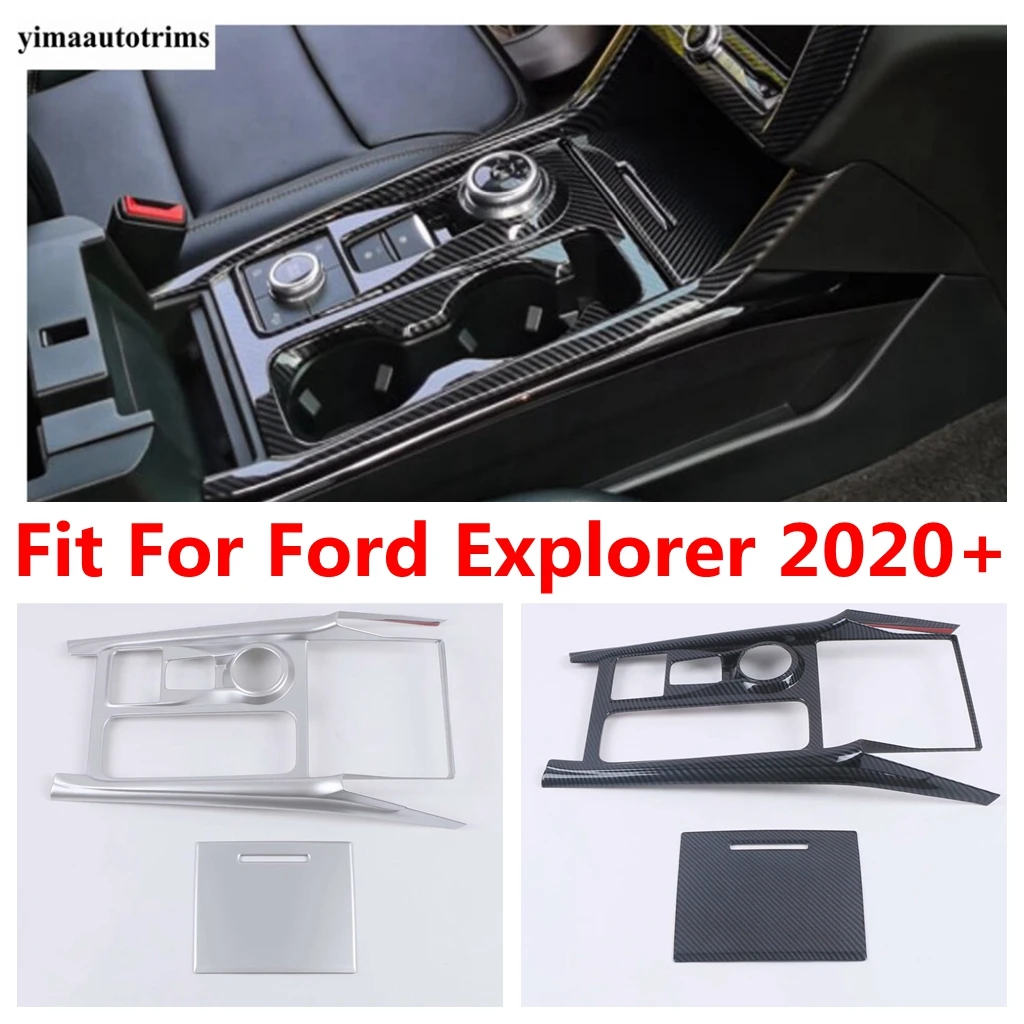 

For Ford Explorer 2020 - 2023 Center Control Stalls Gear Shift Box Board Panel Cover Trim ABS Matte /Carbon Fiber Accessories