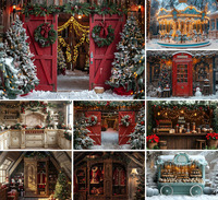 Mehofond Photography Background Winter Christmas Indoor Window Snow Xmas Tree Kids Family Portrait Decor Backdrop Photo Studio