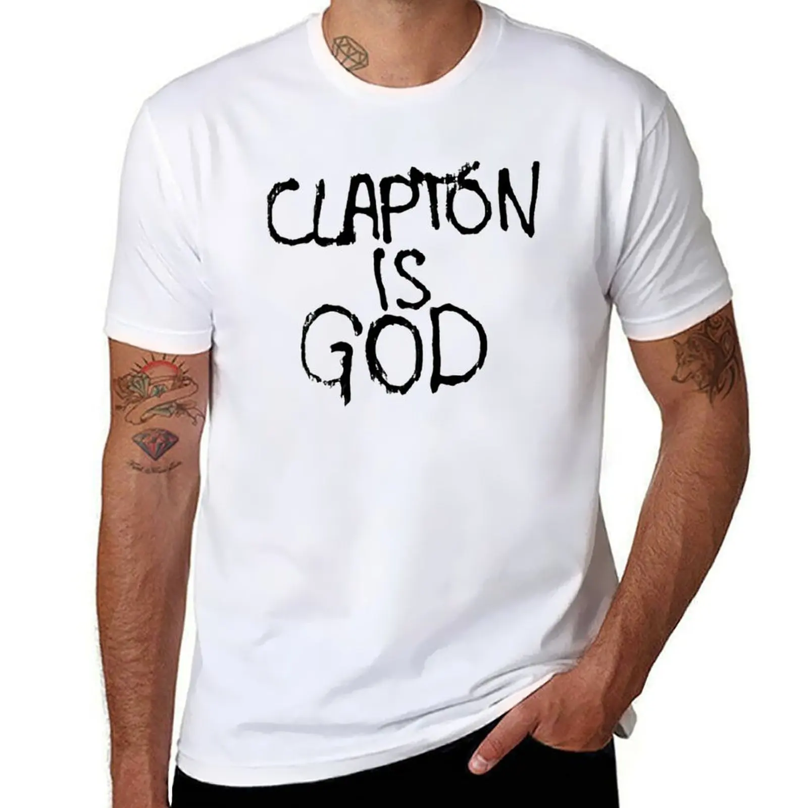 Clapton is God London subway grafitti T-Shirt T-shirts oversize cute tops sweat shirts, men