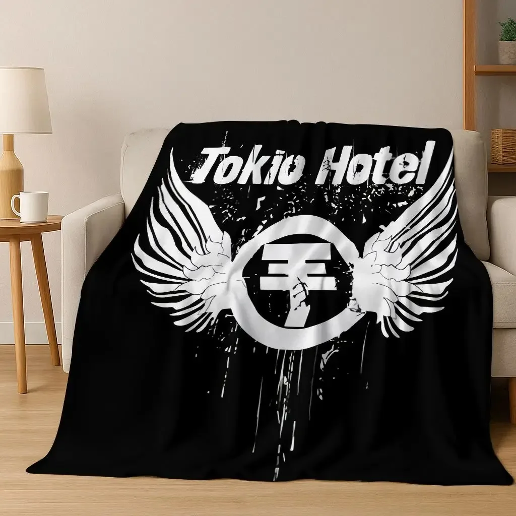 Fashion Rock Music Tokio Hotel Bill Tom Kaulitz Art Flannel Blanket,Cozy Soft Throw Blanket for Home Bedroom Bed Sofa Cover Gift
