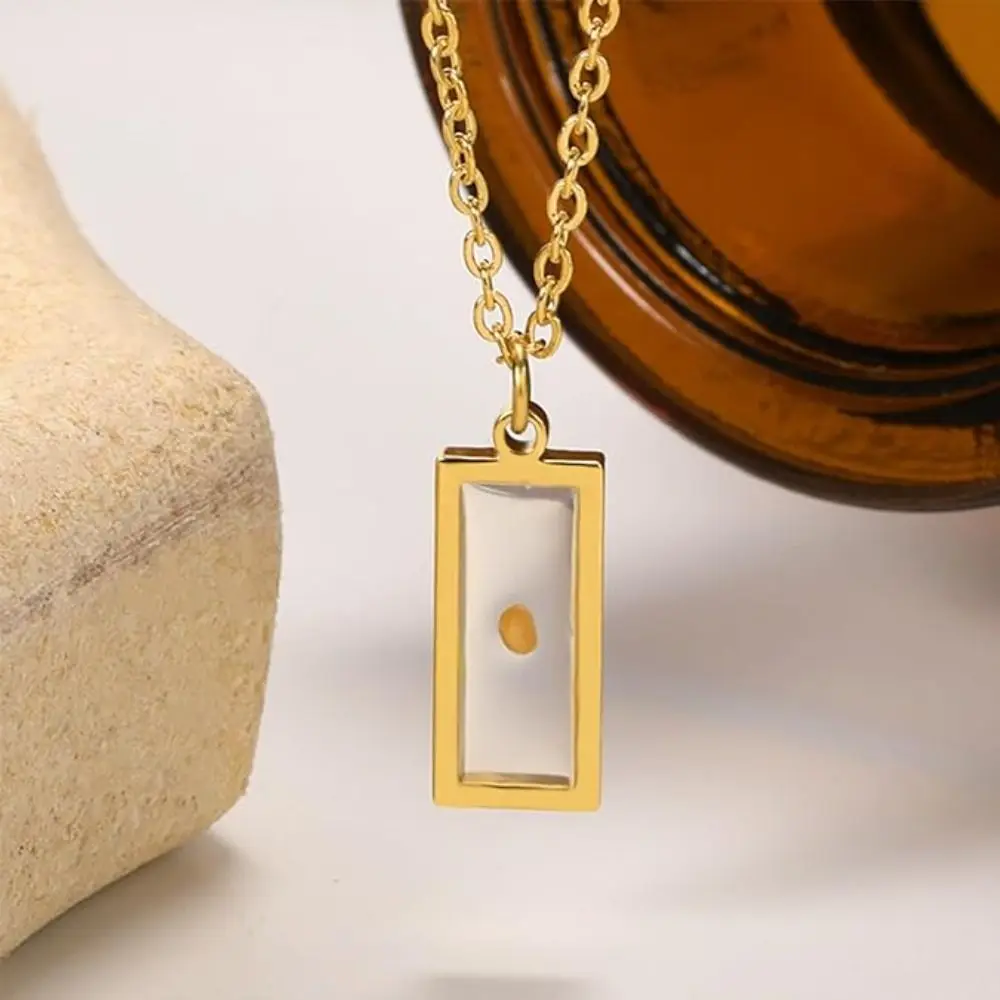 New Christian Gift Mustard Seed Silver Color Gold Color Pendant Rectangular Shape Stainless Steel Chain