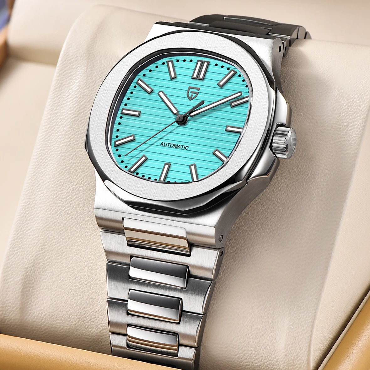 PAGANI DESIGN Men's Watches 2026 New Sky Blue Luxury Automatic Watch Men Stainless steel Mechanical Wrist watch Men For Gift Box