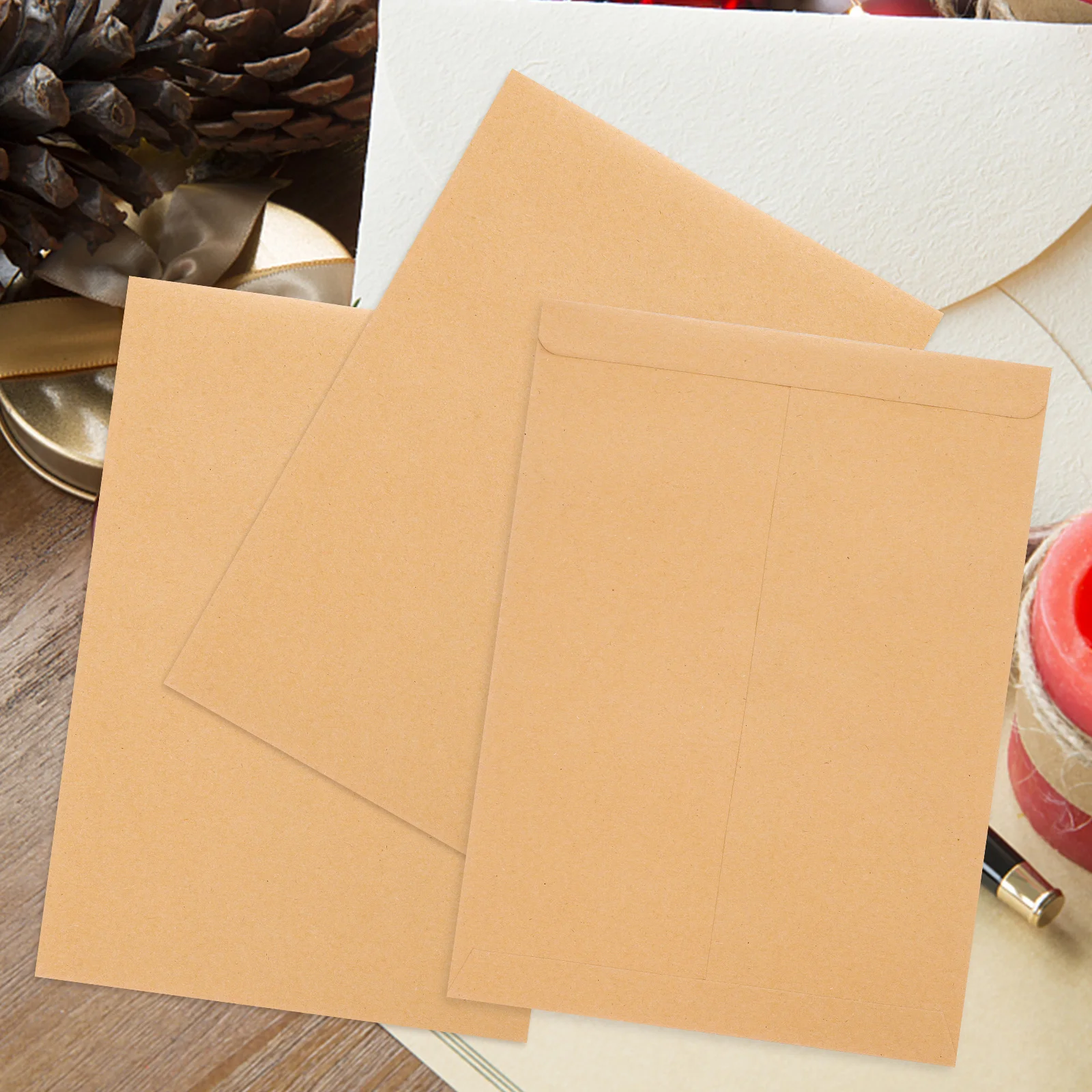 50Pcs Paper Letter Envelopes Portable Stamps Storage Decorative Office File Organizer Envelope for Letters Office Accessories