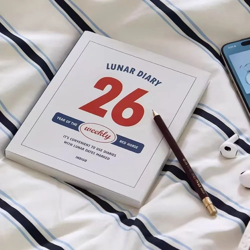 2026 جدول مخطط الحياة كتاب ريترو الحد الأدنى طالب دراسة مذكرات مخطط مع التقويم PVC دفتر يوميات الطالب