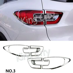 CAPQX For Renault Kadjar 15-18 ABS Chrome Car Rear Lights Cover Taillight Trim Sticker Front headlight headlamp trims sticker