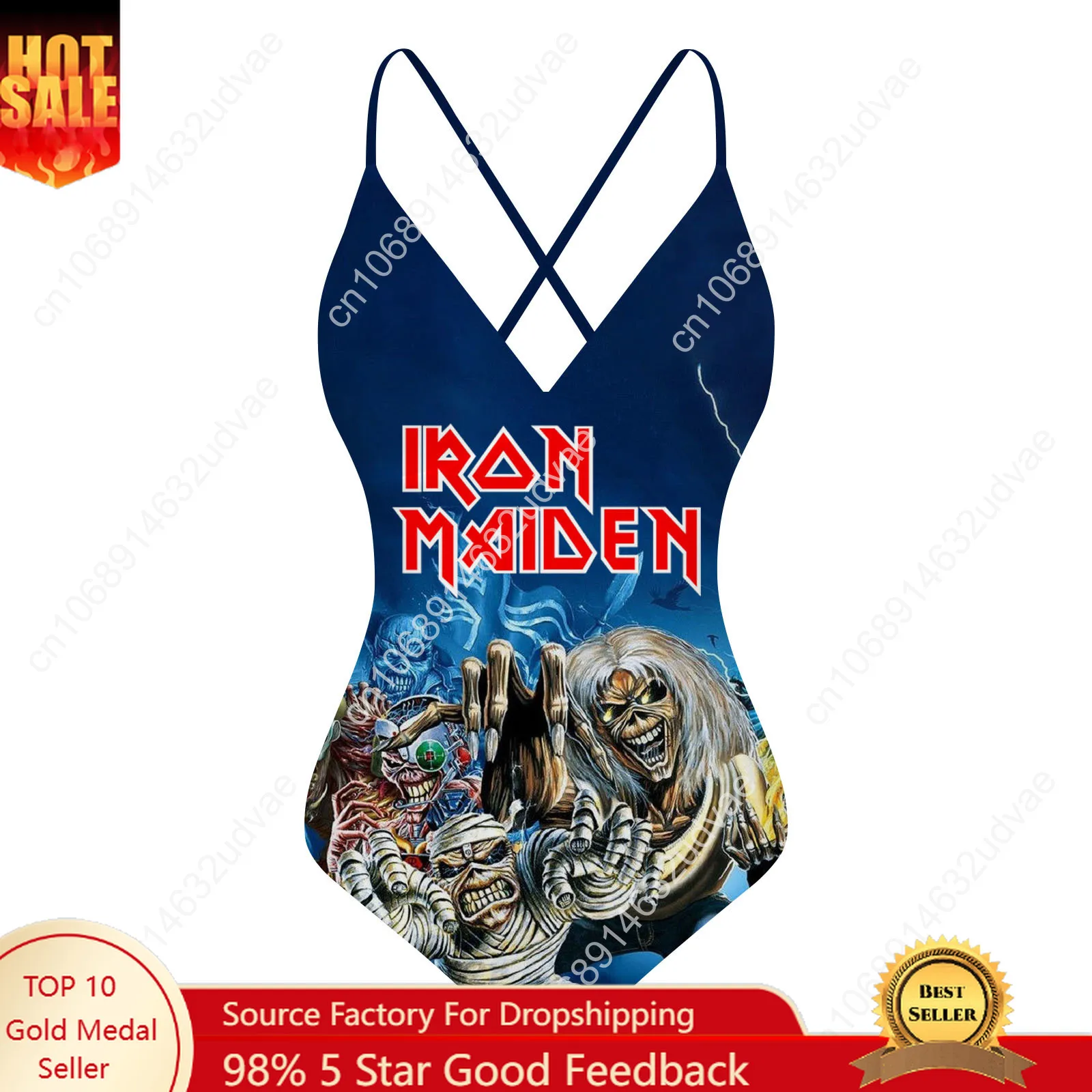 

I-Iron M-Maidens V-neck Halter Back Swimsuit Womens Bathing Suits Personalized Bikini Pool Party Swimwear Custom Made Beachwear