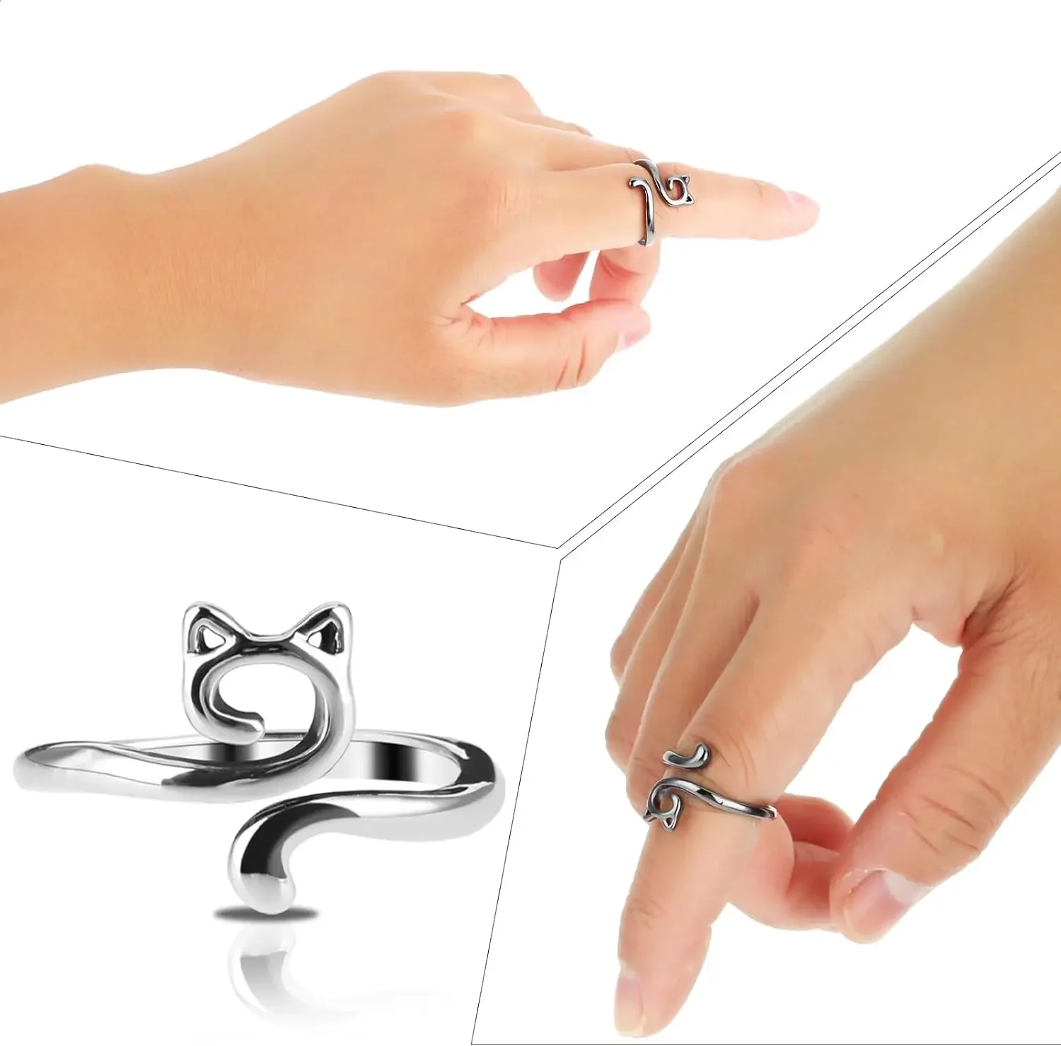 2pcs Adjustable Knitting Crochet Loop Ring Knittied Yarn Guide Finger Faster Holder Thimble Crocheters Thread Ring Sewing Tools image 6