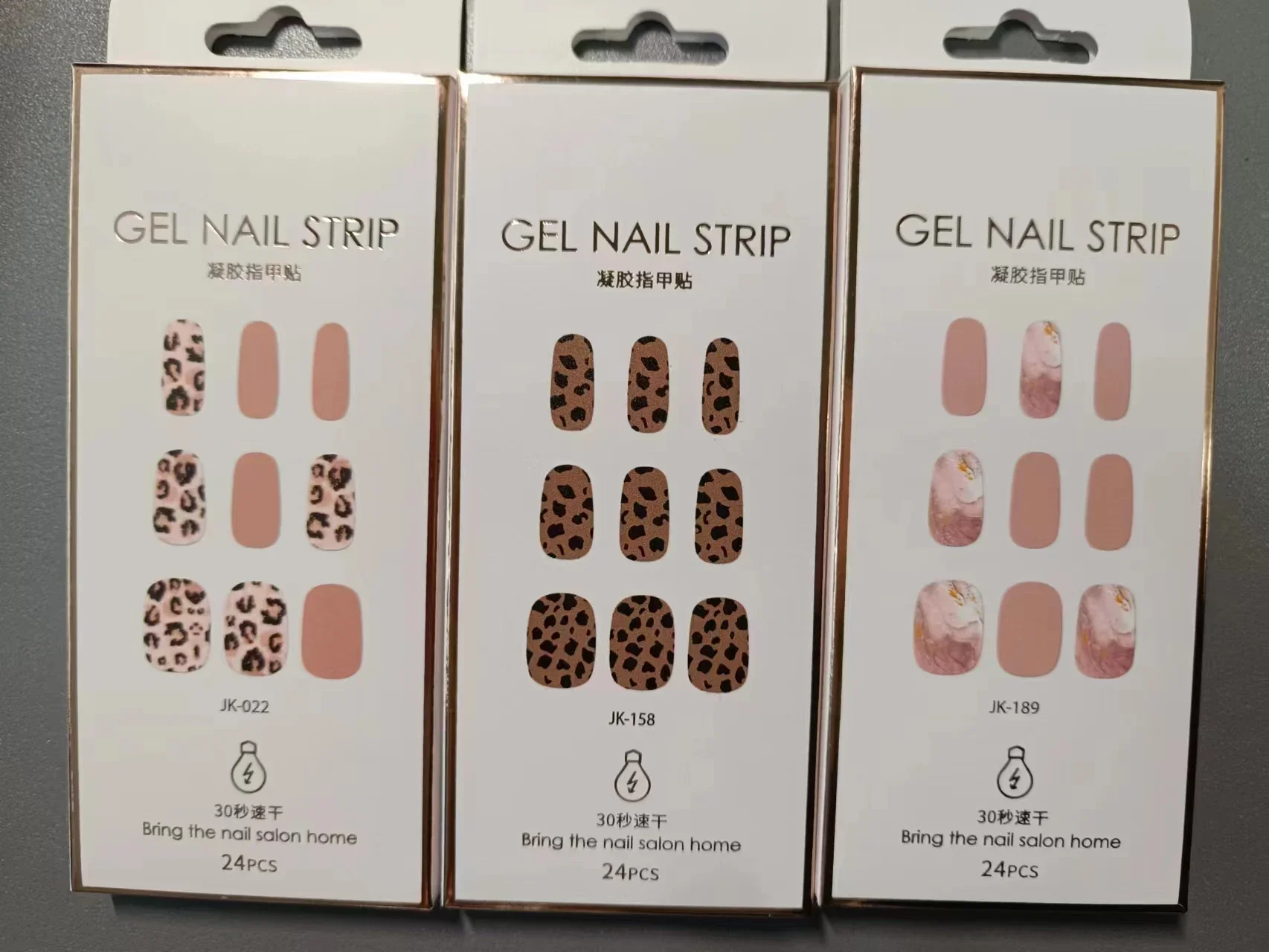 18+6Tips Gel Nail Strips French Gel Nail Stickers Works with Any Nail Lamps Gel Wraps for Nails Salon-Quality Long LastingFoil