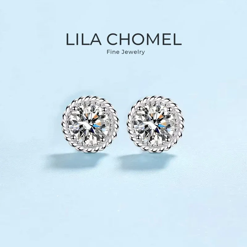 

Daughter Birthday Gift Platinum PT950 Earplug Stud Earrings Women Wedding 1CT Moissanite Diamond Girl Engagement Fine Jewelry