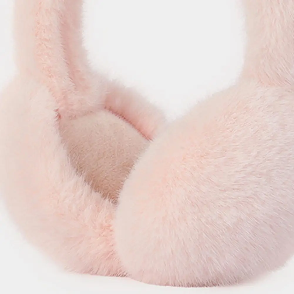 Imitação Rabbit Fur Earmuffs para meninas, Earmuffs ao ar livre, aquecedor de ouvido, dobrável, macio, peludo, bonito, quente, inverno