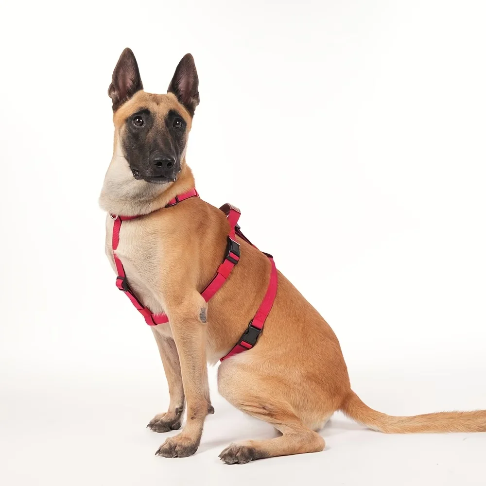 Strapazierfähiges Nylon-Geschirr für mittelgroße bis große Hunde, ausbruchsicheres Hundegeschirr, weich, bequem, atmungsaktiv und nicht stickig, D – Detail 5