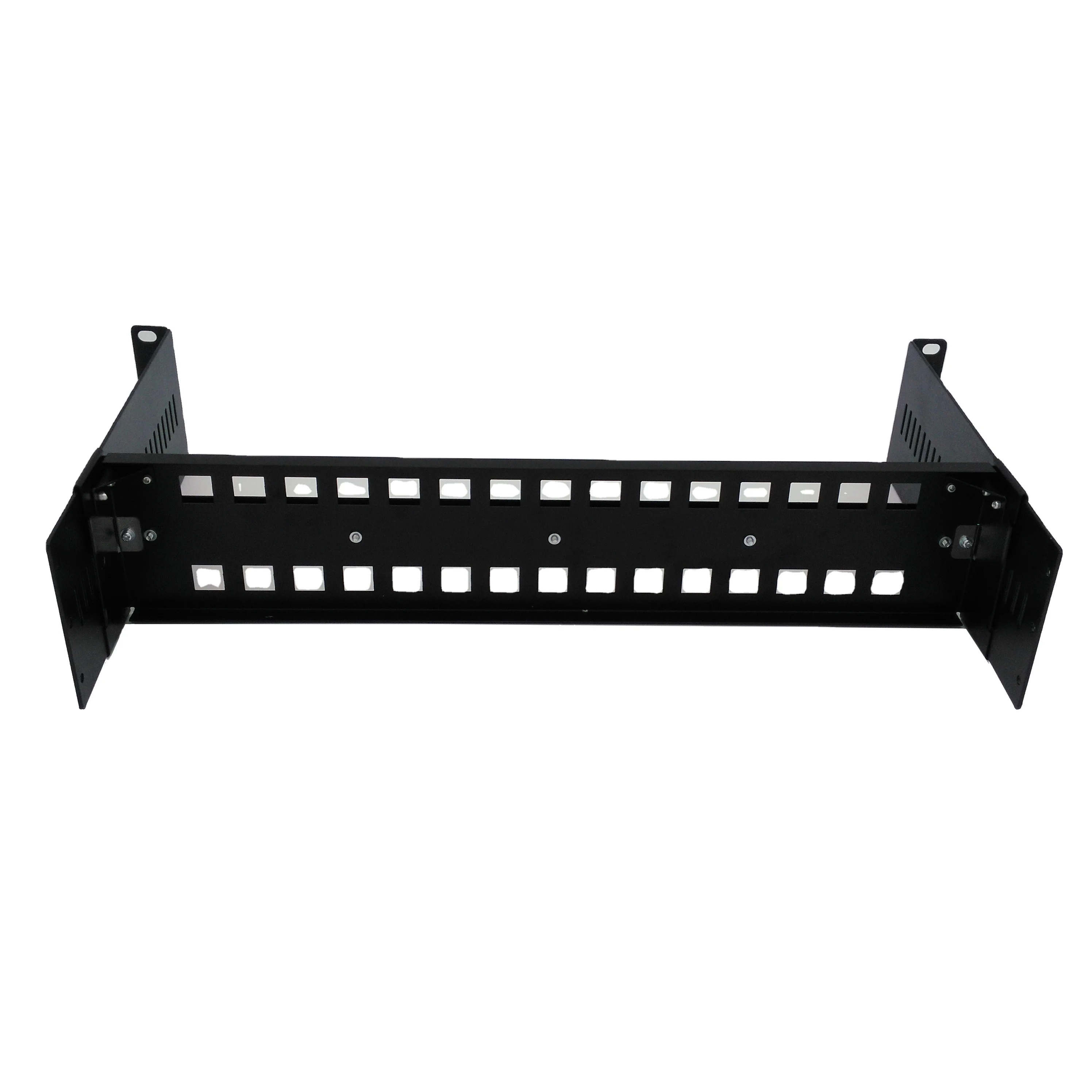 19 Inch Rack Mount DIN Rail Kit 2U Adjustable With High Strength Aluminum Alloy for Industrial Media Converters, PoE Switches