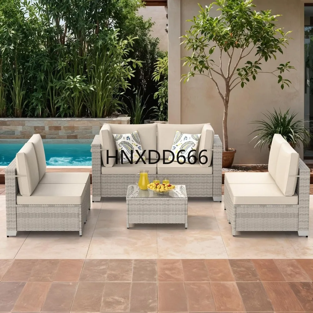 

Patio Furniture Set Modular Outdoor Sectional Wicker Conversation Sets Patio Couch All Weather