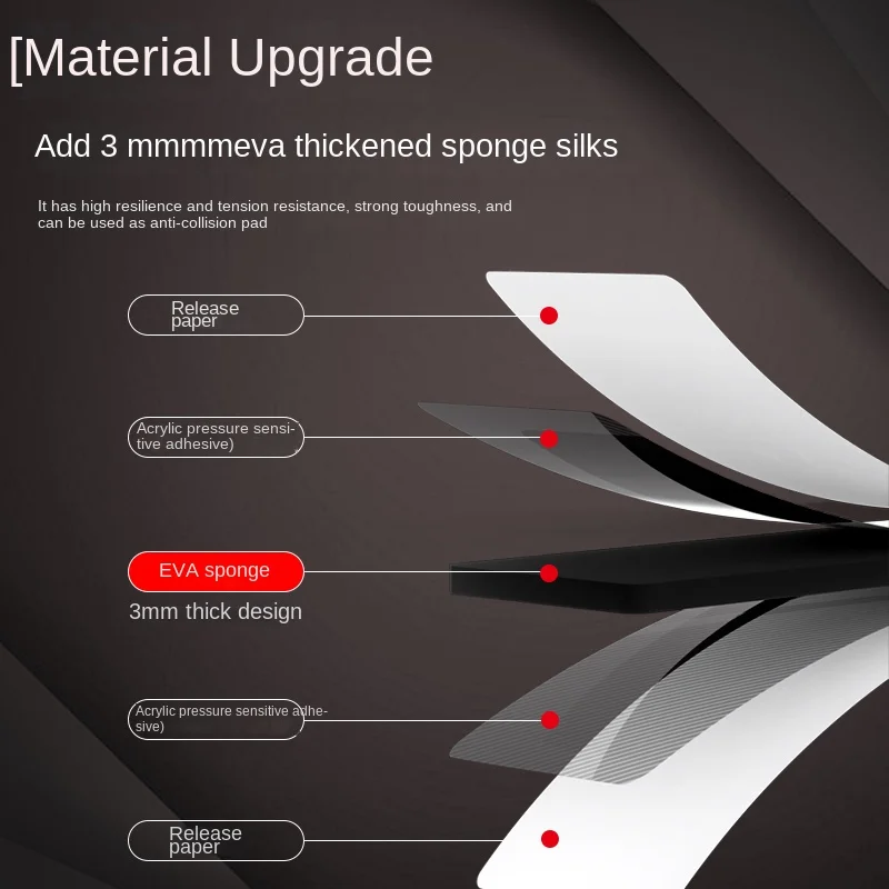 Cinta adhesiva de doble cara de espuma fuerte de 3M, adhesivo de doble cara para pared de alta viscosidad, impermeable, sin rastro, para el hogar y el coche