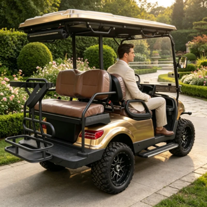 Wholesale Electric Golf Cart Street Legal Cheap Price Club Car Buggy Golf With Foot Pedal Bumper Sound Bar Off-Road Tires