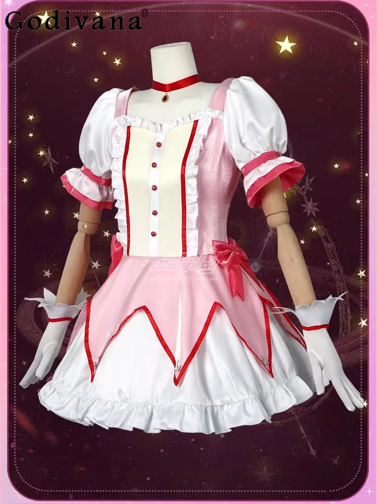 

Sweet Ruffles Temperament Square Neck Short Sleeve Bow Cos Dress Spring Summer Girl High Waist Versatile Age-reducing Dresses