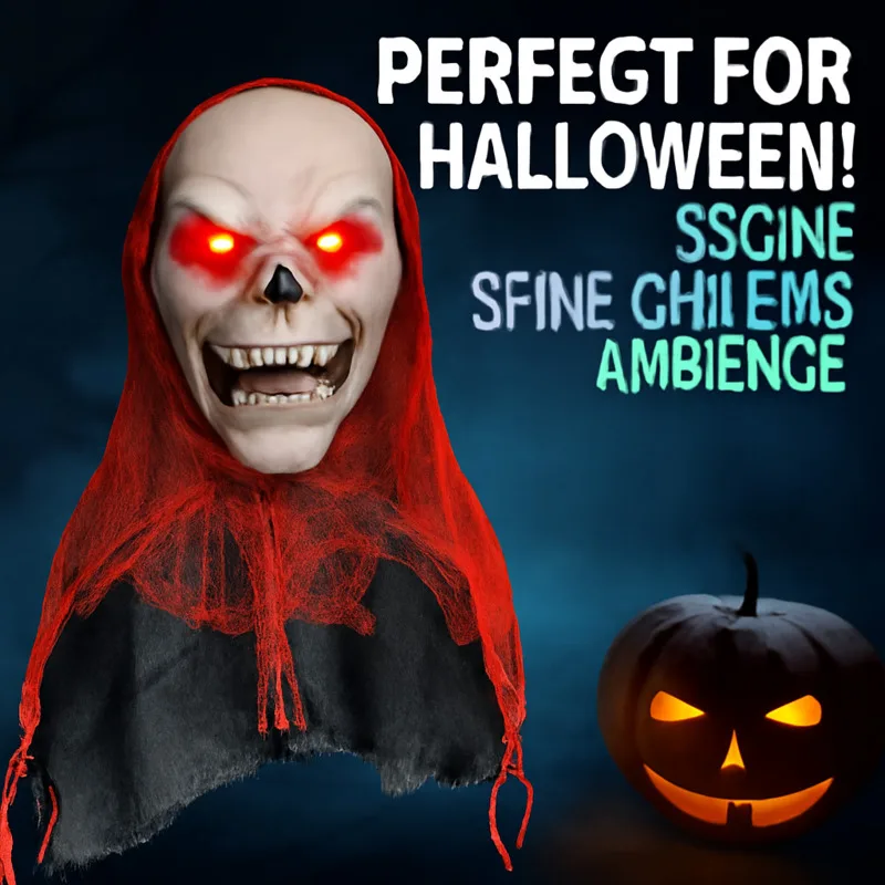 

Spooky Hanging Halloween Skull Skeleton Ghost, Horror Party Prop For Home And Outdoor Decoration, Haunted House Creepy Ornament