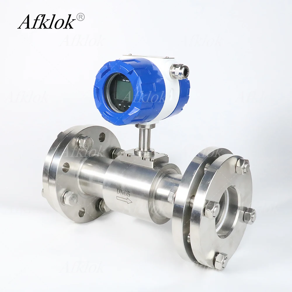 2.5 Inch DN65 Flange Connection 4-20mA Pulse Modbus Output Turbine Flow Meter SS304 Flowmeter for Water