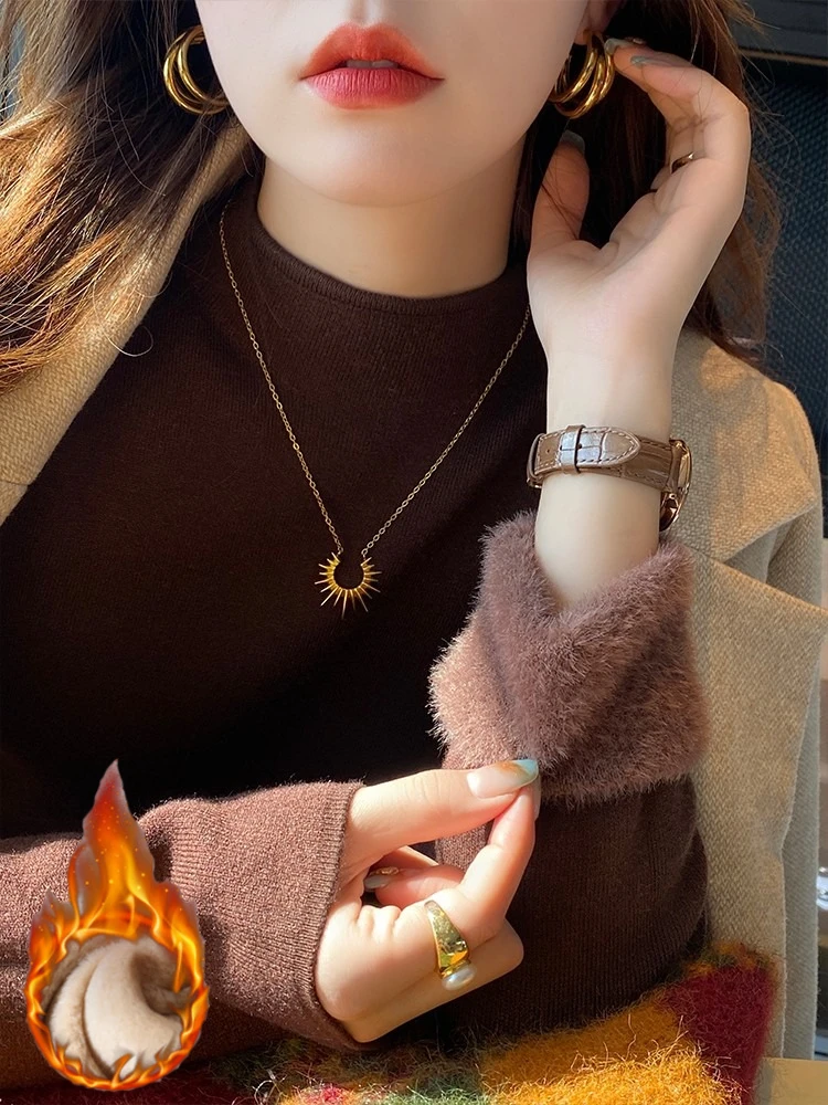 2025 koreanischen Stil Grundlegende Vielseitige Tops frauen Gestrickte Verdickt Pullover Neue Herbst Winter Feste Warme Pullover