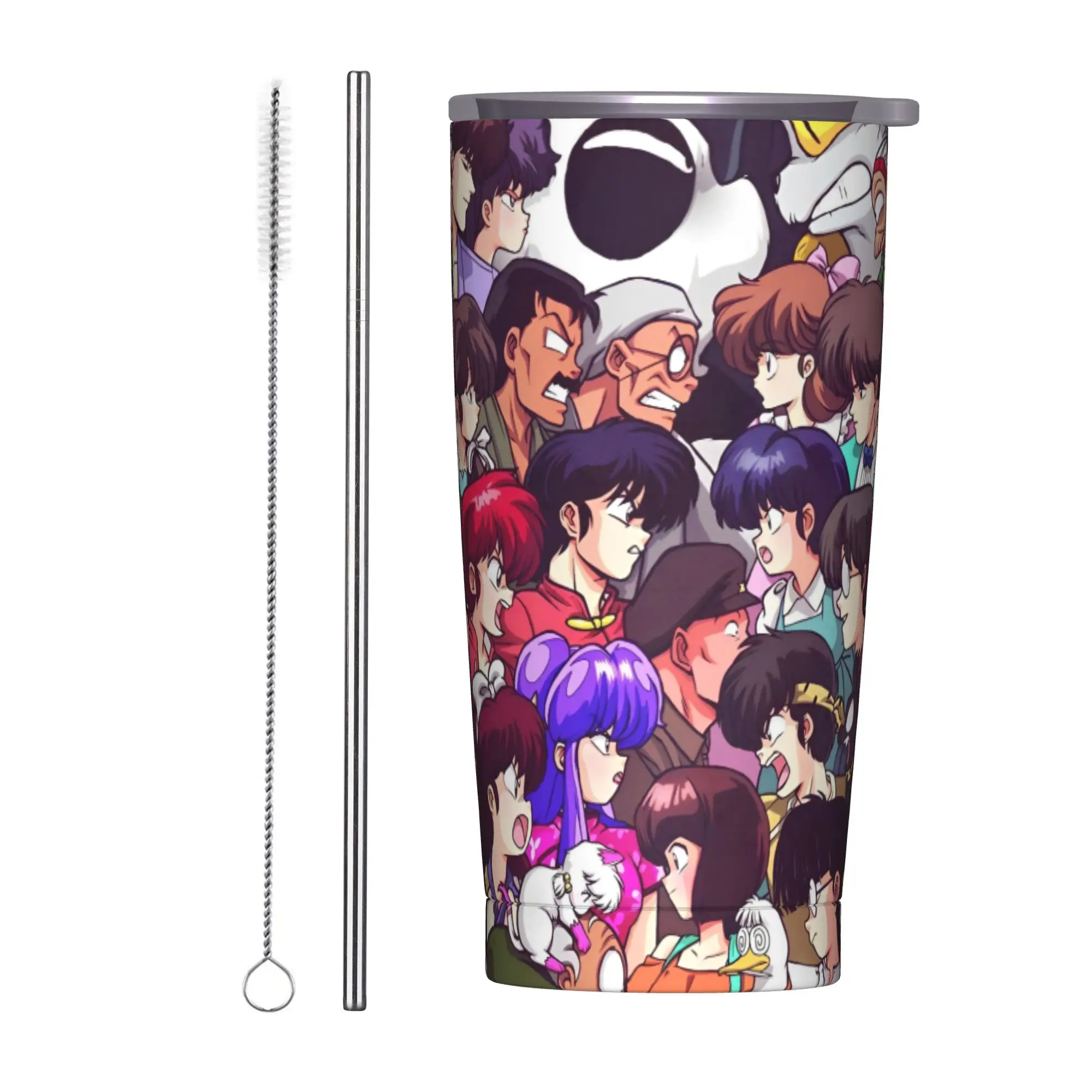 

Manga Ranma 1⁄2 Insulated Tumbler with Straws Lid Adventure Martial Comedy Stainless Steel Thermal Mug Spill Proof Cup, 20oz