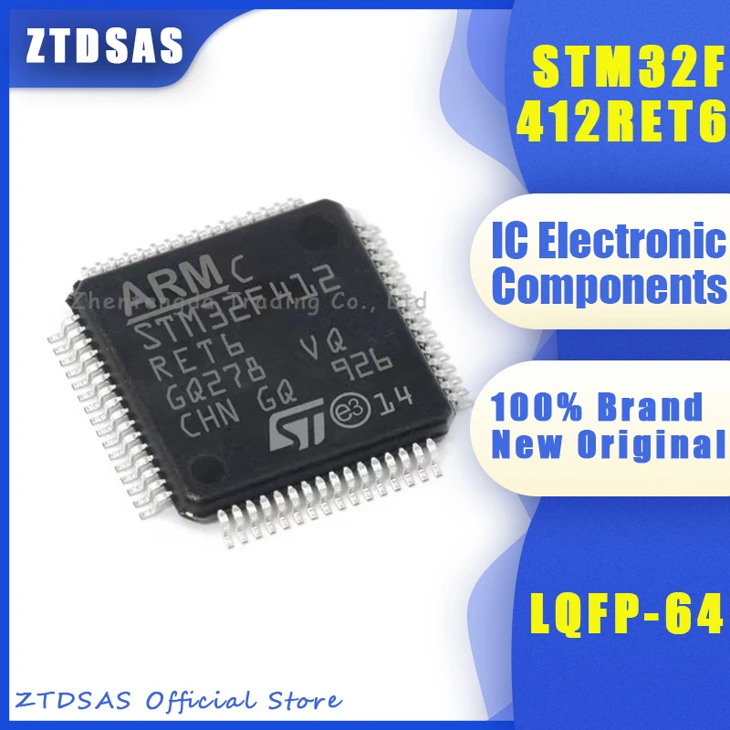 

5-100pcs New STM32F412RET6 STM32F412RE STM32F412 STM32F STM32 STM IC MCU LQFP-64