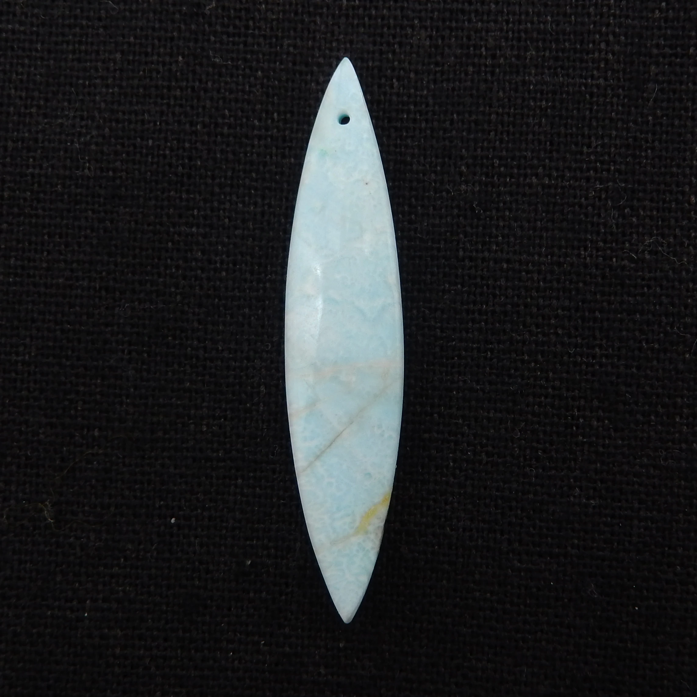 Natural Stone Larimar Marquise Pendant Bead Semiprecious Fashion Jewelry Necklace Accessory