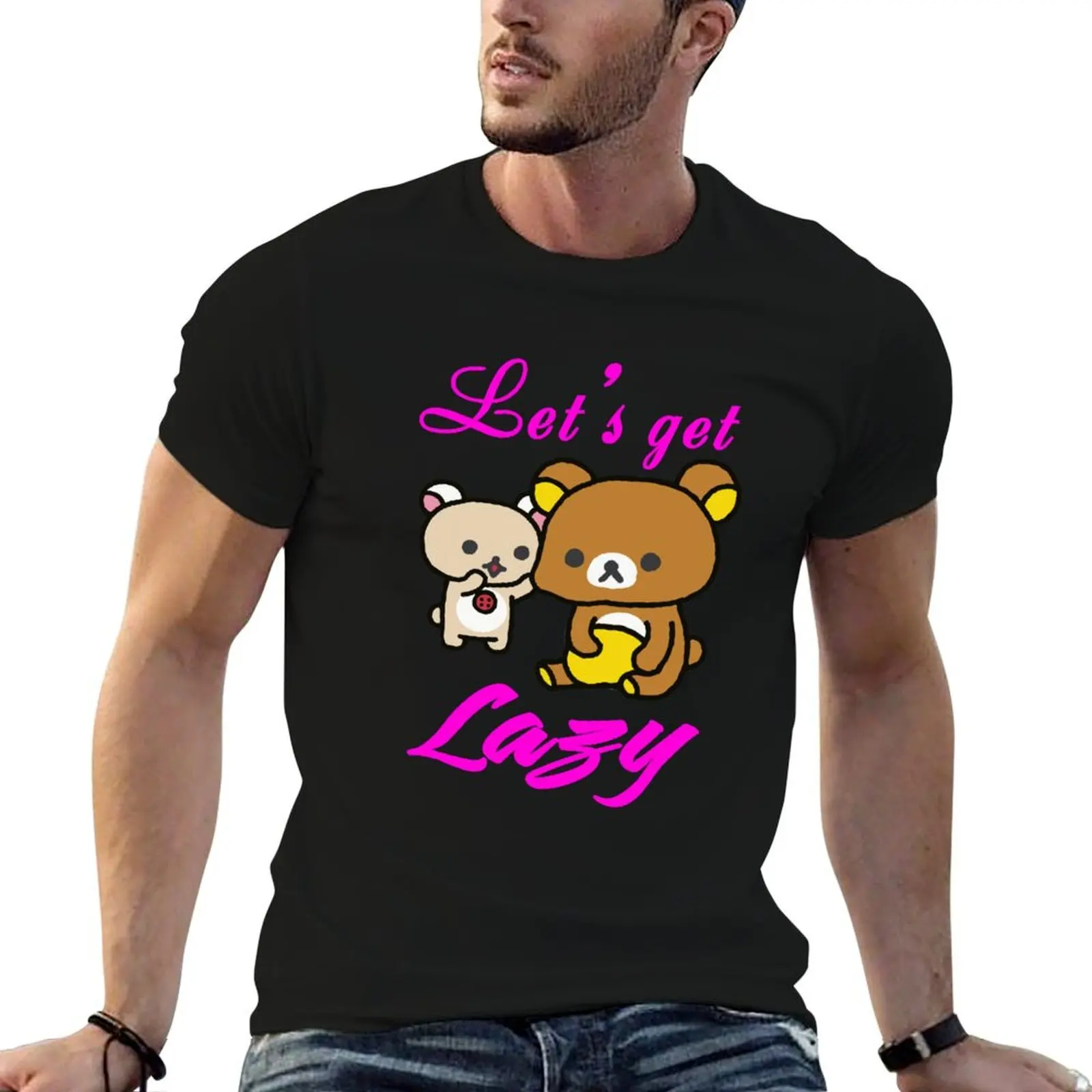 

man t shirt shirts Rilakkuma Get t cotton T-Shirt Lazy Lets cotton 100%