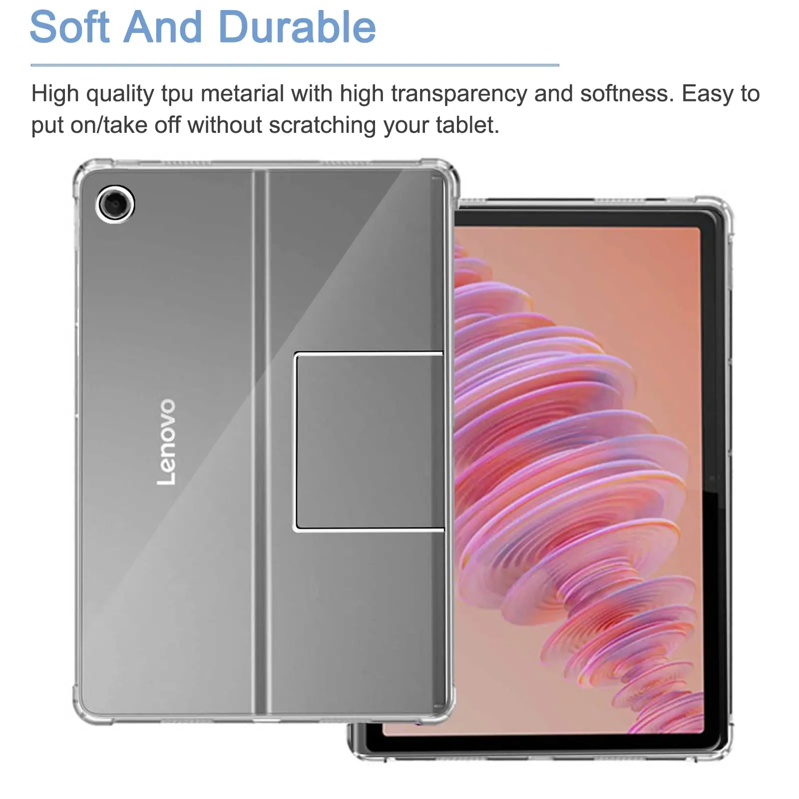 Lenovo Tab Plus 11.5"용 케이스 2024 Lenovo XiaoxinPad Studio용 강화된 모서리 보호 기능이 있는 유연한 TPU 실리콘 범퍼