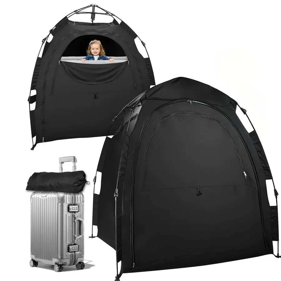 

Tent for Pack N Play, Foldable Travel Sleep Tent for Cribs, DoubleSided Zipper, Breathable Blackout Baby Toddler Bed Canopy Cove