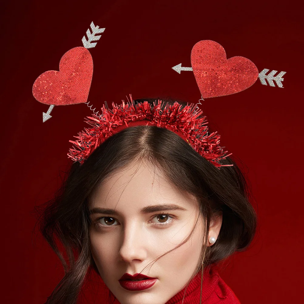 

3Pcs Heart Headb Heart Design Headdress Hair Accessories for Girls Valentine Day Party Wear Carnival Decor Hairstyle Tool