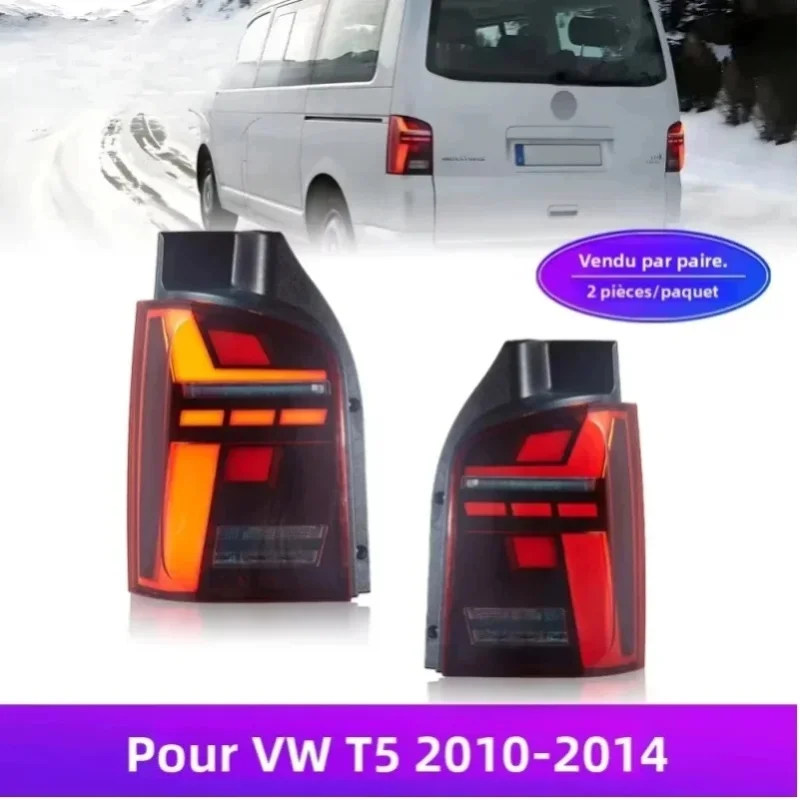 Paar LED-Rückleuchten für VW Multivan T5 2010-2014, sequenzieller Blinker, Rückfahr- und Bremslicht, Plug-and-Play Rückleuchten-Baugruppe