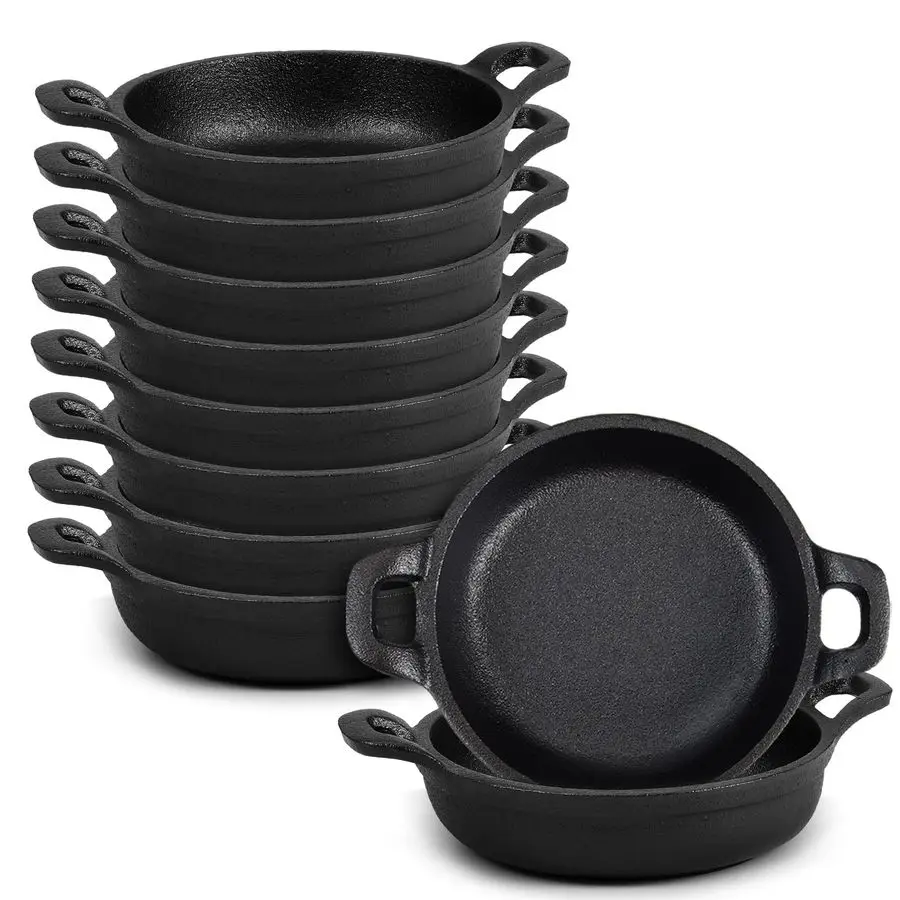 

Pack Mini Cast Iron Skillets 5 x 5 x 1.3 Inch Cast Iron Pan Small Ramekin Set Black Casserole Dish Cookware Oven Safe Mini Skill