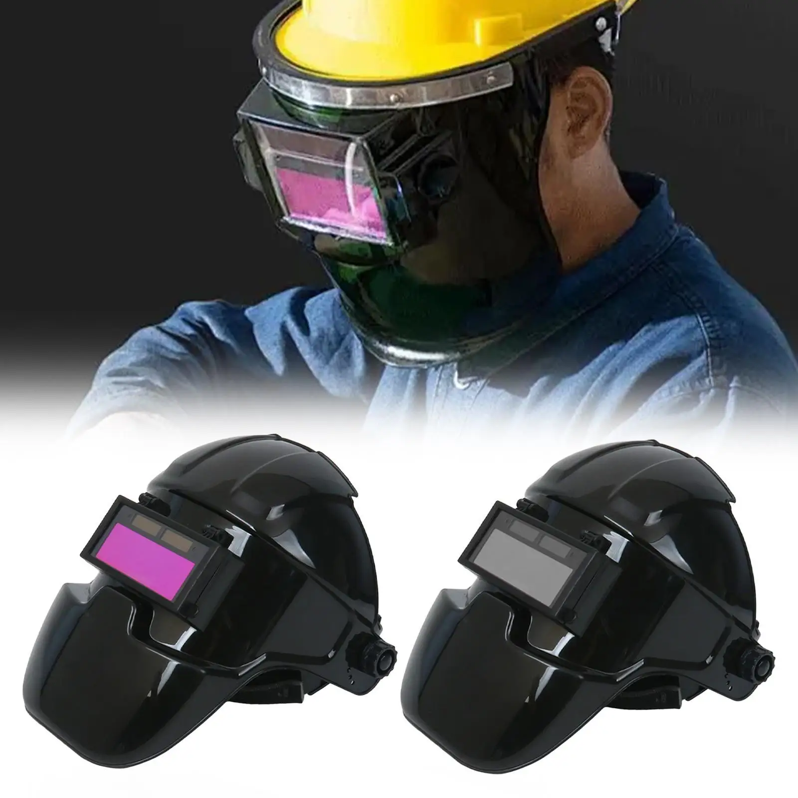 Auto Dimming Welding Helmet Flip up Portable Solar Charging Protection Cover Large Viewing Welding Head Mounted Face Protective