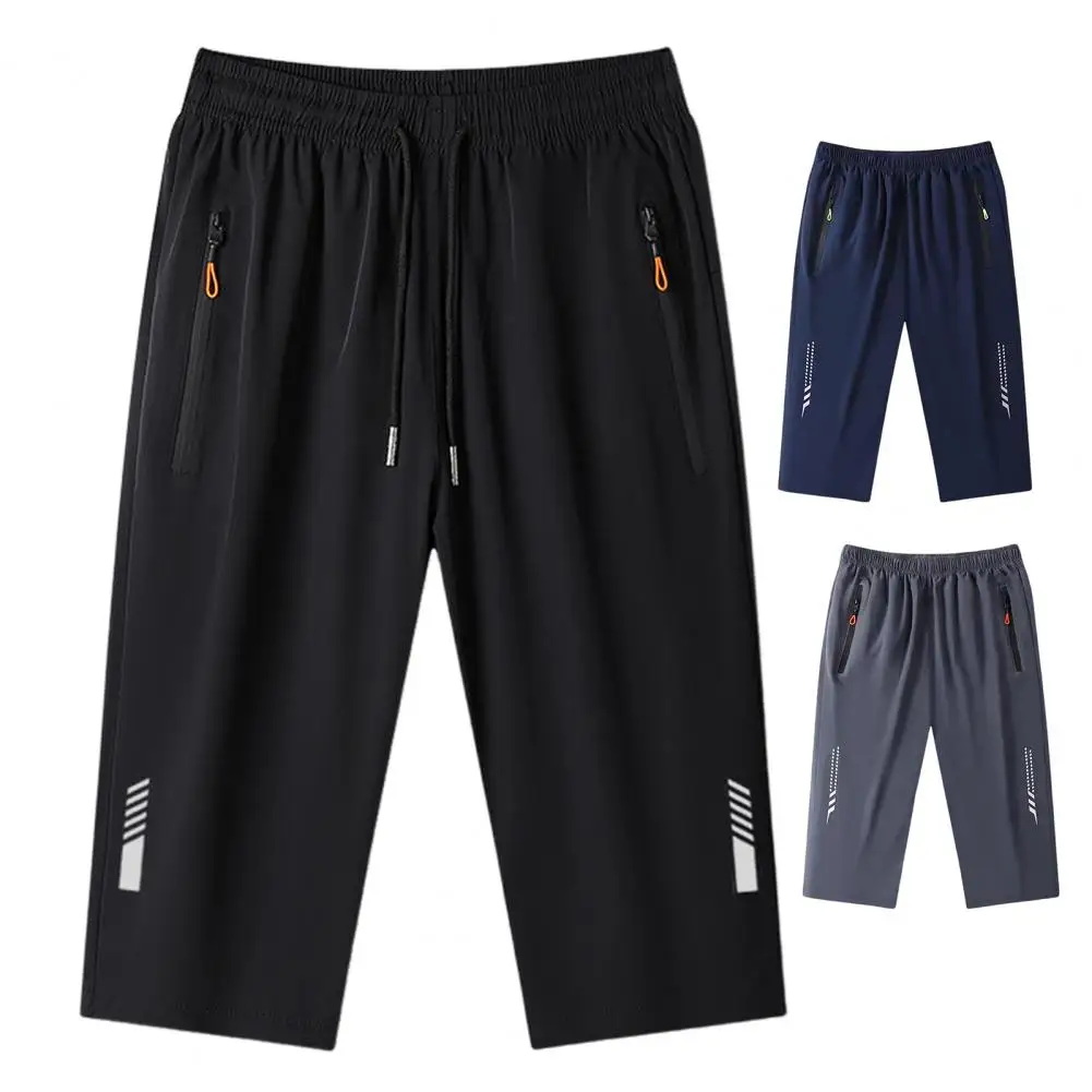 Nieuw Voor 2024 Zomer Heren Strand Sneldrogend Sportbord Zwart Shorts Casual Broek Trouters Ijs Zijden Cropped Broek Elastisch