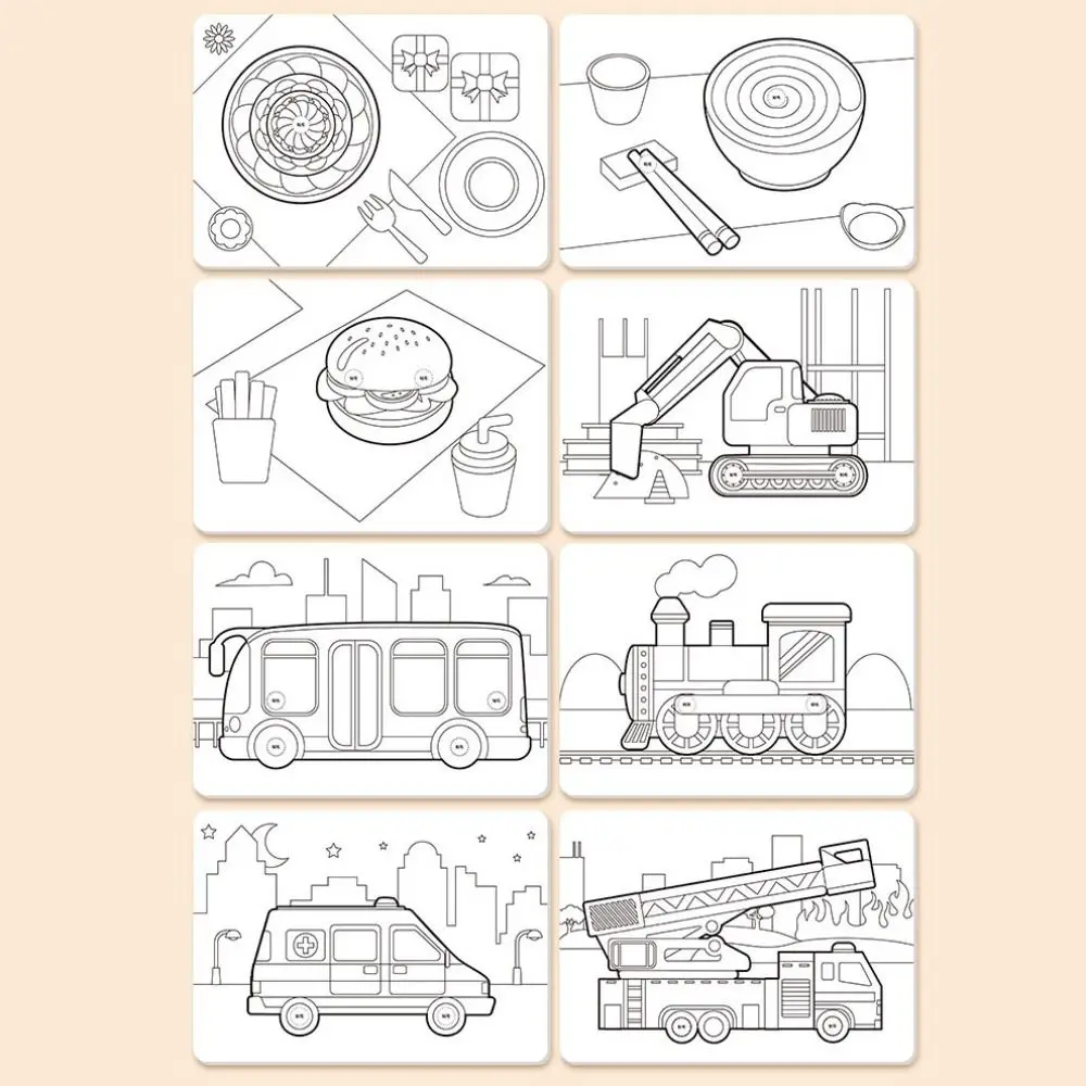 

Kawaii Paper 3D Geometric Sticker Books Handmade Montessori DIY Paste Material Kit Cartoon Car Animals Sticker Book Toddlers